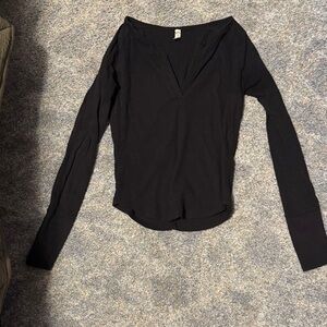 Intimately FP long sleeve ribbed Henley